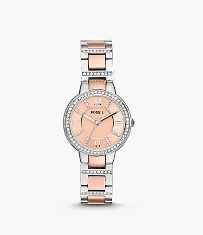 FOSSIL OROLOGIO ACCIAIO INOSSIDABILE BICOLORE VIRGINIA ES3405