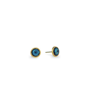 18K Yellow Gold and London Blue Topaz Stud Earrings OB957 TPL01