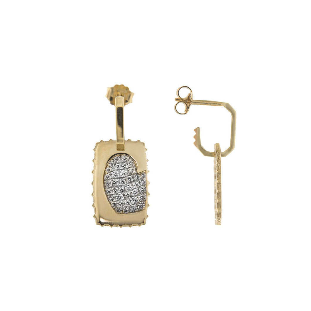 RUE DES MILLE ORZ-009 RT CUO AU MONO-ORECCHINO MEDAGLIA CUORE MADLY