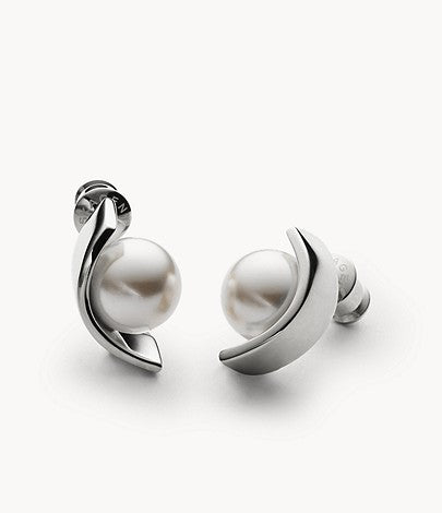 Skagen Agnethe Pearl Silver-Tone Stud Earrings SKJ0736040