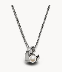 Skagen Agnethe Pearl Silver-Tone Pendant Necklace SKJ0749040