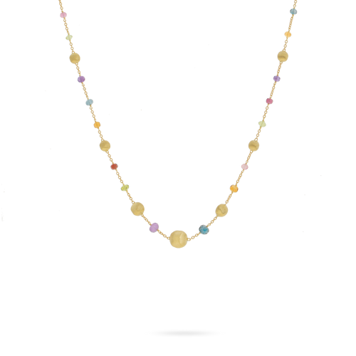 NECKLACE 18K AFRICA YELLOW GOLD WITH MULTICOLORED STONES CB2281-L-MIX02