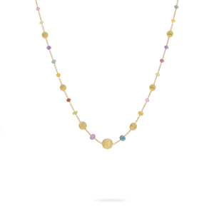 NECKLACE 18K AFRICA YELLOW GOLD WITH MULTICOLORED STONES CB2281-L-MIX02