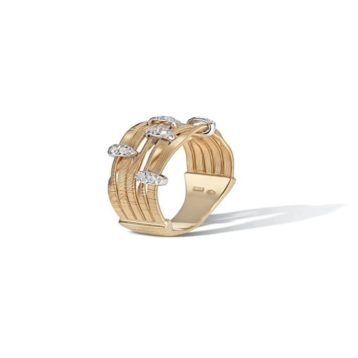 Anello cinque fili con Pavé di Diamanti, Marrakech Onde AG340 B YW