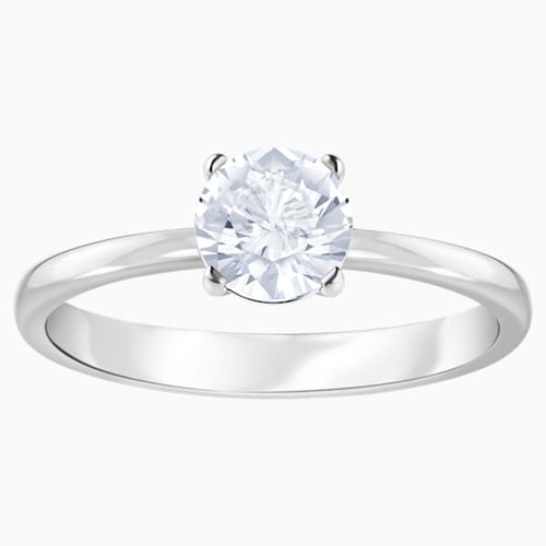 SWAROVSKI ANELLO ATTRACT, BIANCO, PLACCATURA RODIO (55)