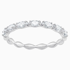 SWAROVSKI ANELLO VITTORE MARQUISE, BIANCO, PLACCATO RODIO (52M)
