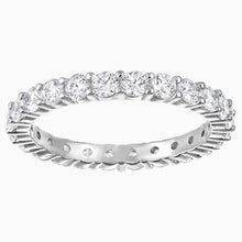 Carica l&#39;immagine nel visualizzatore di Gallery, SWAROVSKI ANELLO VITTORE XL, BIANCO, PLACCATURA RODIO (52M)
