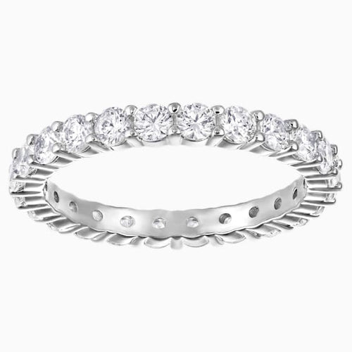 SWAROVSKI ANELLO VITTORE XL, BIANCO, PLACCATURA RODIO (58M)