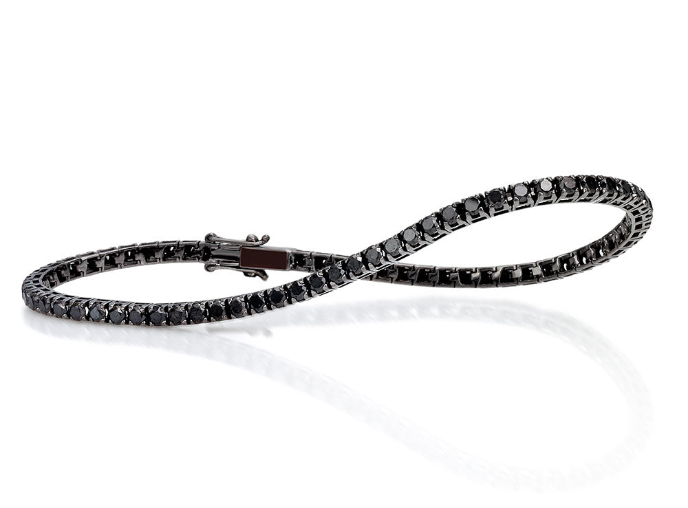 BRACCIALE TENNIS ORO BRUNITO E DIAMANTI NERI COLOR CT. 3,30