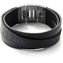 Carica l&#39;immagine nel visualizzatore di Gallery, FOSSIL BRACCIALE UOMO PELLE NERA JF84818040
