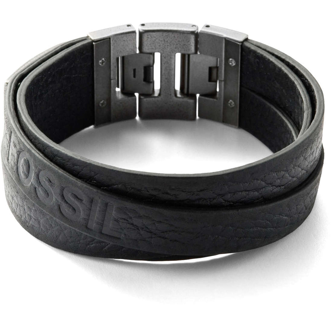 FOSSIL BRACCIALE UOMO PELLE NERA JF84818040