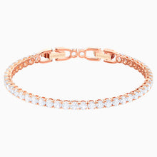 Carica l&#39;immagine nel visualizzatore di Gallery, BRACCIALETTO TENNIS, BIANCO, PLACCATO ORO ROSA