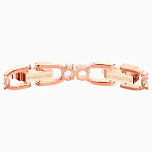 BRACCIALETTO TENNIS, BIANCO, PLACCATO ORO ROSA