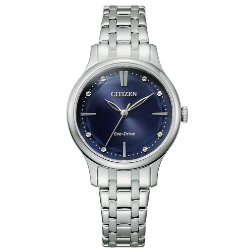 Citizen Lady acciaio e quadrante blu EM0890-85L