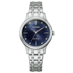 Citizen Lady acciaio e quadrante blu EM0890-85L