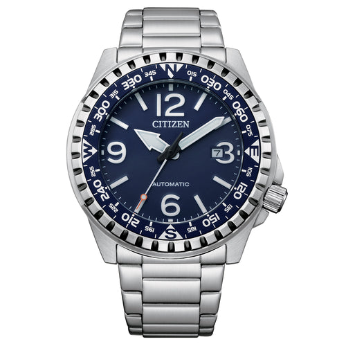 Citizen Automatico cinturino acciaio quadrante blu NJ2191-82L