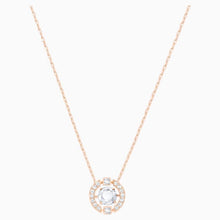 Carica l&#39;immagine nel visualizzatore di Gallery, SWAROVSKI COLLANA SWAROVSKI SPARKLING DANCE ROUND, BIANCO, PLACCATO ORO ROSA
