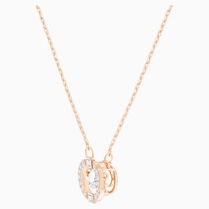 SWAROVSKI COLLANA SWAROVSKI SPARKLING DANCE ROUND, BIANCO, PLACCATO ORO ROSA
