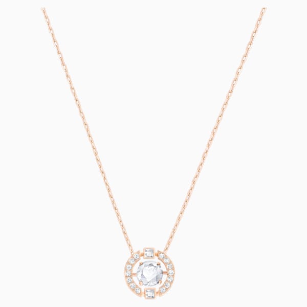 SWAROVSKI COLLANA SWAROVSKI SPARKLING DANCE ROUND, BIANCO, PLACCATO ORO ROSA