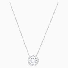 Carica l&#39;immagine nel visualizzatore di Gallery, COLLANA SWAROVSKI SPARKLING DANCE ROUND, BIANCO, PLACCATURA RODIO