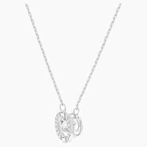 COLLANA SWAROVSKI SPARKLING DANCE ROUND, BIANCO, PLACCATURA RODIO