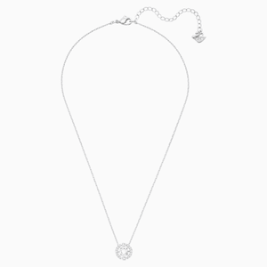 COLLANA SWAROVSKI SPARKLING DANCE ROUND, BIANCO, PLACCATURA RODIO