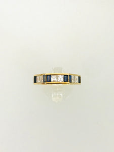 ANELLO FEDINA DIAMANTI ZAFFIRI ORO GIALLO