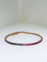 Carica l&#39;immagine nel visualizzatore di Gallery, BRACCIALE TENNIS RAINBOW IN ZAFFIRI 3,60Kt