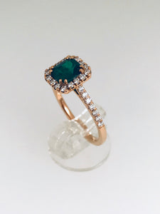 ANELLO BOGOTA' ORO ROSA SMERALDO CT. 0,88