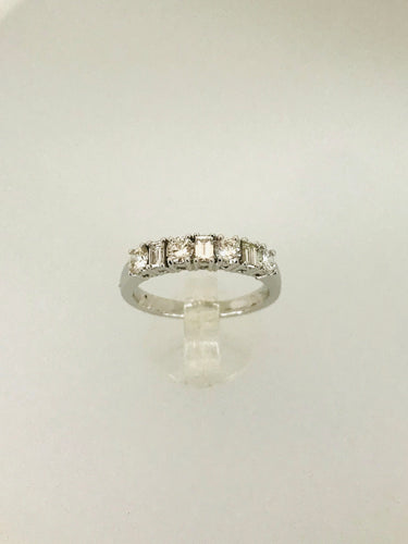 ANELLO VERETTA DIAMANTI ORO BIANCO