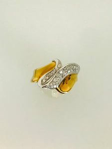 ANELLO FASCIA DIAMANTI ORO GIALLO E BIANCO