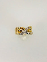Carica l&#39;immagine nel visualizzatore di Gallery, ANELLO FANTASIA DIAMANTI ORO GIALLO E BIANCO