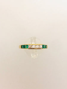 ANELLO SMERALDO DIAMANTI ORO GIALLO