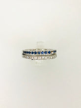 Carica l&#39;immagine nel visualizzatore di Gallery, ANELLO FANTASIA DIAMANTI ZAFFIRI ORO BIANCO