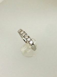 ANELLO VERETTA DIAMANTI ORO BIANCO