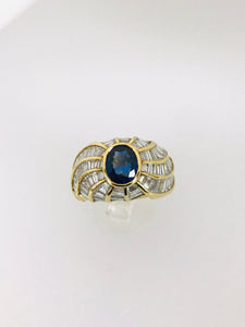 ANELLO FANTASIA DIAMANTI ZAFFIRO ORO GIALLO