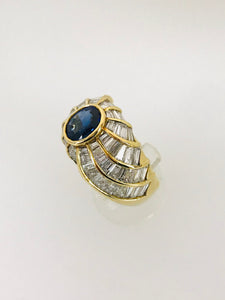 ANELLO FANTASIA DIAMANTI ZAFFIRO ORO GIALLO