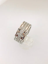 Carica l&#39;immagine nel visualizzatore di Gallery, ANELLO FASCIA DIAMANTIORO BIANCO