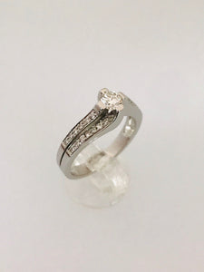 ANELLO SOLITARIO DIAMANTI ORO BIANCO