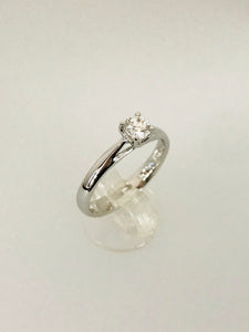 ANELLO SOLITARIO DIAMANTE ORO BIANCO