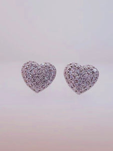 ORECCHINI CUORE DIAMANTI ORO BIANCO