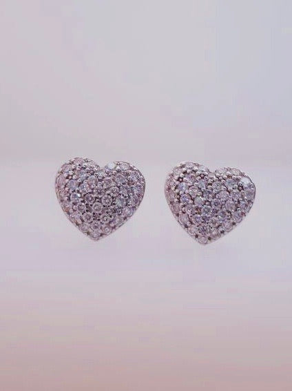 ORECCHINI CUORE DIAMANTI ORO BIANCO