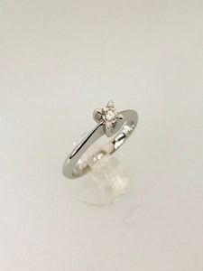 ANELLO  SOLITARIO DIAMANTE ORO BIANCO