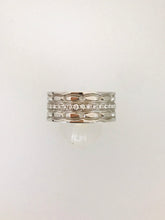 Carica l&#39;immagine nel visualizzatore di Gallery, ANELLO FASCIA DIAMANTIORO BIANCO