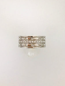 ANELLO FASCIA DIAMANTIORO BIANCO