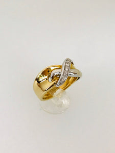ANELLO FANTASIA DIAMANTI ORO GIALLO E BIANCO