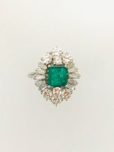 Carica l&#39;immagine nel visualizzatore di Gallery, ANELLO SMERALDO DIAMANTI ORO BIANCO