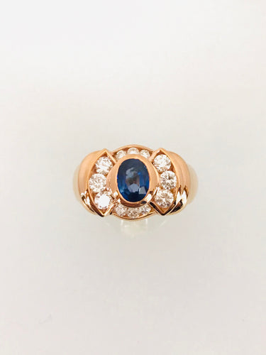 ANELLO FANTASIA DIAMANTI ZAFFIRO ORO ROSA