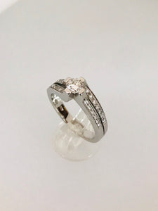 ANELLO SOLITARIO DIAMANTI ORO BIANCO