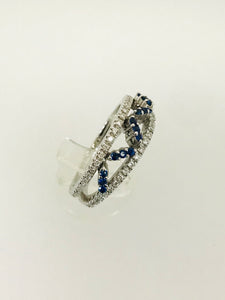 ANELLO FANTASIA DIAMANTI ZAFFIRI ORO BIANCO